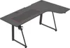 A black L-shaped gaming desk with a red-trimmed mousepad area. Anteprima dell’immagine prodotto