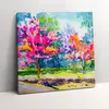 Abstract colorful trees – Leinwandbild Wandbild – 60x60 cm Produktbild-Vorschau 1