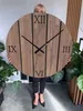 FLEXISTYLE Wanduhr XXL groß Solid Oak wanduhr Eiche Produktbild-Vorschau 3