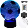 A 3D LED lamp shaped like a soccer ball, with a remote control and charging cable. Náhľad obrázku produktu
