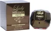 Paco Rabanne Lady Million Privé in facettenreichem Flakon mit goldener Prägung, daneben edle Verpackung in Metallic-Braun mit goldener Schrift. Voir les images du produit