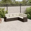 Design 6-tlg. Garten-Sofagarnitur mit Kissen Braun Poly Produktbild-Vorschau 1