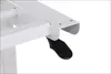 Close-up of the white metal frame of an adjustable desk, showing a black lever mechanism. Produktbild-Vorschau