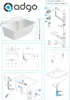 An instructional diagram showing the assembly and installation of a sink and faucet. Anteprima dell’immagine prodotto
