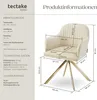 Samt-Drehstuhl Lona mit dicker Polsterung - creme/gold, pro Produktbild-Vorschau 5