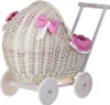 Lili Puppenwagen aus Weide mit Besatz in Pink 48X28 H26/47 Produktbild-Vorschau 6