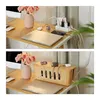 Relaxdays Scatola porta cavi per 2 prese multiple, bambù, A Anteprima dell’immagine prodotto 2