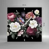 Wanduhr - Quadrat - Glasuhr - Blumen Blumenstrauß Produktbild-Vorschau 3