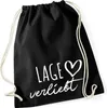 Huuraa Turnbeutel Lage verliebt 12 Liter Black Baumwolle Produktbild-Vorschau 1