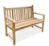 A wooden garden bench on a white background. Produktbild-Vorschau
