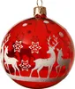Weihnachtskugeln Glas 8cm Motiv Rentiere 6er Set - Rot Produktbild-Vorschau 2