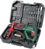A Parkside hammer drill and accessories are neatly arranged in their black carrying case. Produktbild-Vorschau