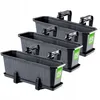 Three black rectangular planters are arranged in a staggered formation against a white background. Náhled obrázku produktu