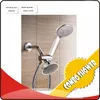 A shower head diverter valve with two shower heads attached, mounted on a wall with wood-like tiles. Anteprima dell’immagine prodotto