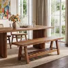 140 cm Massivholz Sitzbank Esszimmerbank, Bauernhaus Produktbild-Vorschau 1