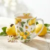 Tasse 10cm Porzellan mit Zitronen & Schmetterling Motiv Produktbild-Vorschau 2