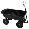 A black garden cart with a handle and four wheels, shown against a white background. Produktbild-Vorschau