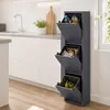 Contenitore per rifiuti Relaxdays, con 3 scomparti, Anteprima dell’immagine prodotto 6