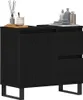 vidaXL Waschbeckenschrank mit Tür Schwarz Eichen-Optik 65 x Produktbild-Vorschau 3