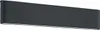 A dark gray wall light fixture with a thin white line along the bottom edge, presented against a light gray background. Produktbild-Vorschau