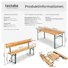 tectake Bierzeltgarnitur 3-teilig klappbar mit Rückenlehnen Produktbild-Vorschau 6