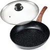 A frying pan with a glass lid and a wooden handle, presented on a white background. Náhľad obrázku produktu