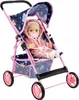 A doll in a stroller, presented against a white background. Produktbild-Vorschau