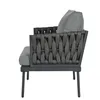 Side view of a gray outdoor armchair with woven rope detailing. Podgląd zdjęcia produktu