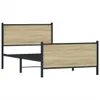 vidaXL Metallbett ohne Matratze Sonoma-Eiche 100x200 cm Produktbild-Vorschau 3