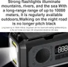 A close-up of a black emergency radio with a flashlight and solar panel. Podgląd zdjęcia produktu