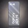 A smartphone screen displaying text and graphics, with a reflective surface below. Produktbild-Vorschau