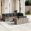 vidaXL 10-tlg. Garten-Sofagarnitur mit Kissen Grau Poly Produktbild-Vorschau 2