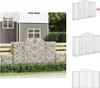 vidaXL Gabionen mit Hochbogen 2 Stk. 200x30x120/140cm Produktbild-Vorschau 1