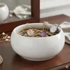 Kvetináč, keramická misa, lesklá biela, Ø 25,5 cm, hladká, Náhľad obrázku produktu 4