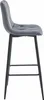 A side view of a dark gray velvet bar stool with black legs. Voir les images du produit