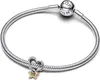 A close-up studio shot of a Pandora bracelet with a heart and star charm. Produktbild-Vorschau