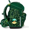 Side view of a green school backpack with a geometric pattern and a circular patch depicting a dinosaur. Anteprima dell’immagine prodotto