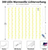 3×3m Lichtervorhang  PVC, 300 LED Warmweiß, 8 Modi mit Produktbild-Vorschau 4
