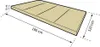 A diagram of a folded mattress with dimensions indicated. Produktbild-Vorschau