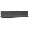 A dark gray, tufted sofa cushion set, composed of three sections, laid out on a white background. Produktbild-Vorschau
