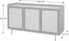 3-türiges Sideboard in Nussbaumoptik mit Stofffronten  B Produktbild-Vorschau 8