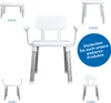 A collage of different bathroom stools and chairs, with a promotional circle in the center. Anteprima dell’immagine prodotto