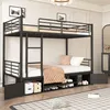 MODFU Lit Superposé Enfant 90x200 cm - Lit Métal Noir avec Voir les images du produit 3