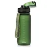 A green water bottle with a strap and an open lid, shown against a white background. Anteprima dell’immagine prodotto