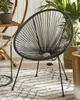 BELIANI Balkonstuhl Schwarz Polyrattan Spaghetti-Optik Produktbild-Vorschau 4