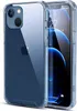 A clear protective case for an Apple iPhone 13 is shown, with the phone inside. Produktbild-Vorschau