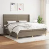 vidaXL Boxspringbett mit Matratze Taupe 200x200 cm Stoff Produktbild-Vorschau 2