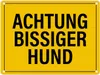 Achtung bissiger Hund Metallschild in gelb Warnschild Produktbild-Vorschau 1