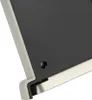 A close-up view of the corner of a digital device, showing a black textured surface with a small silver screw and a light gray frame. Produktbild-Vorschau