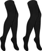 2 Paar Overknees Damen und Teenager - Lange Baumwoll Socken Produktbild-Vorschau 3
